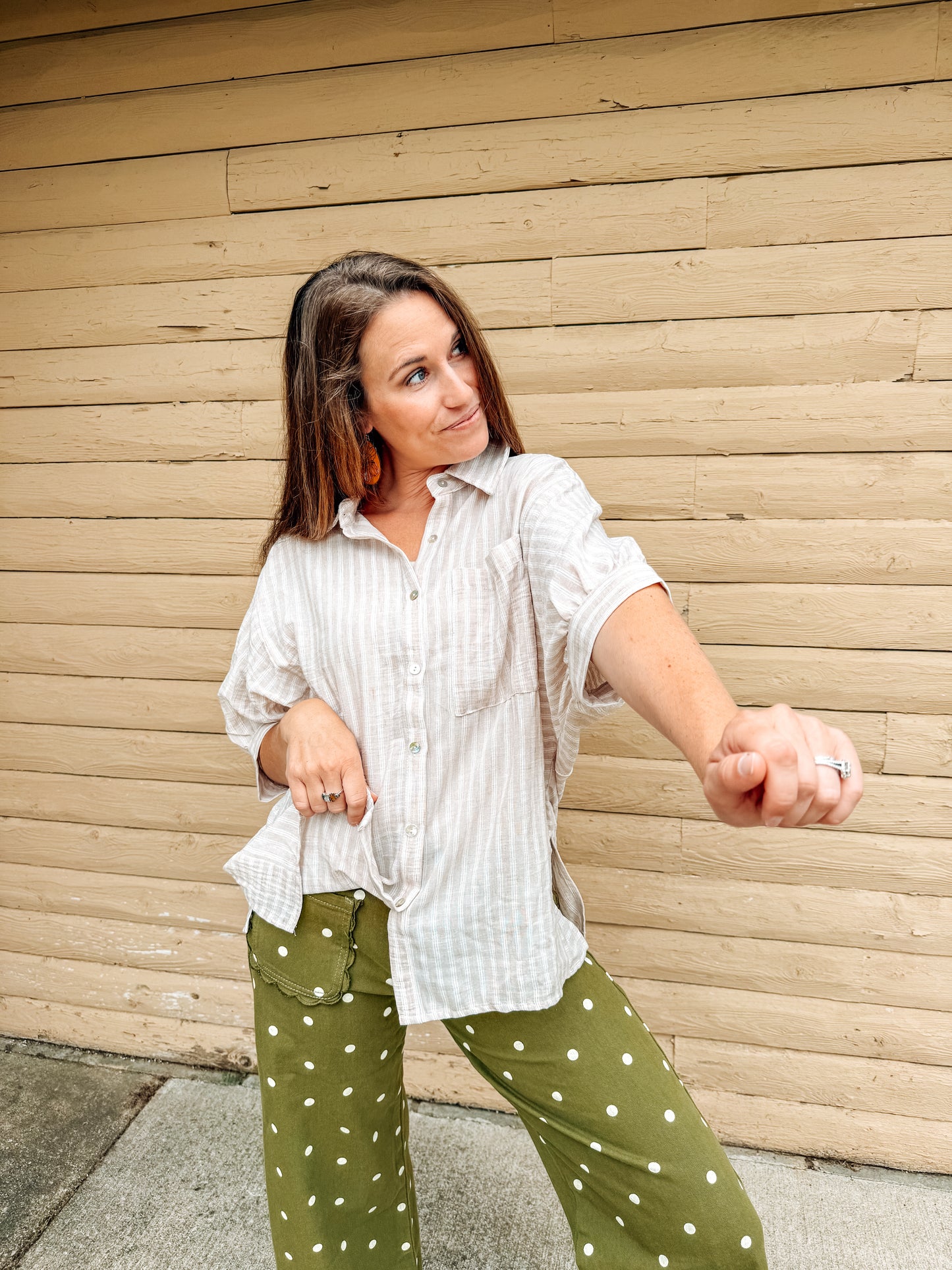 Call Me Neutral Striped Top