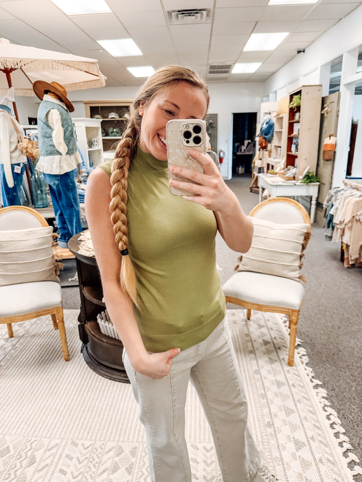 Meet the Spring Layers Tank-Green