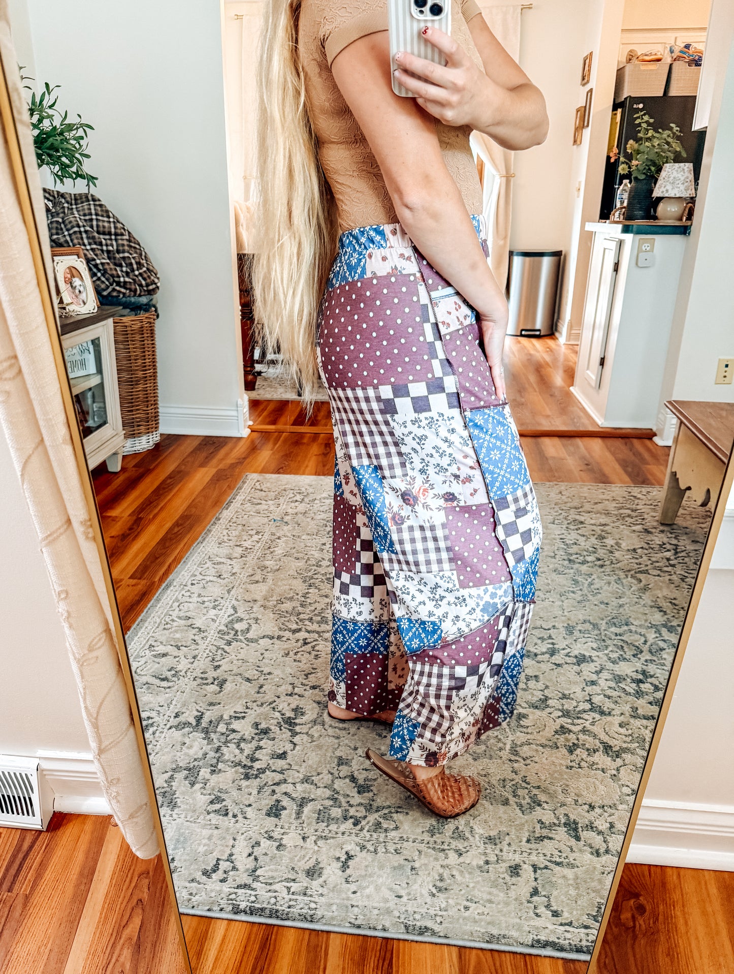 Penny Patchwork Floral French Terry Pants