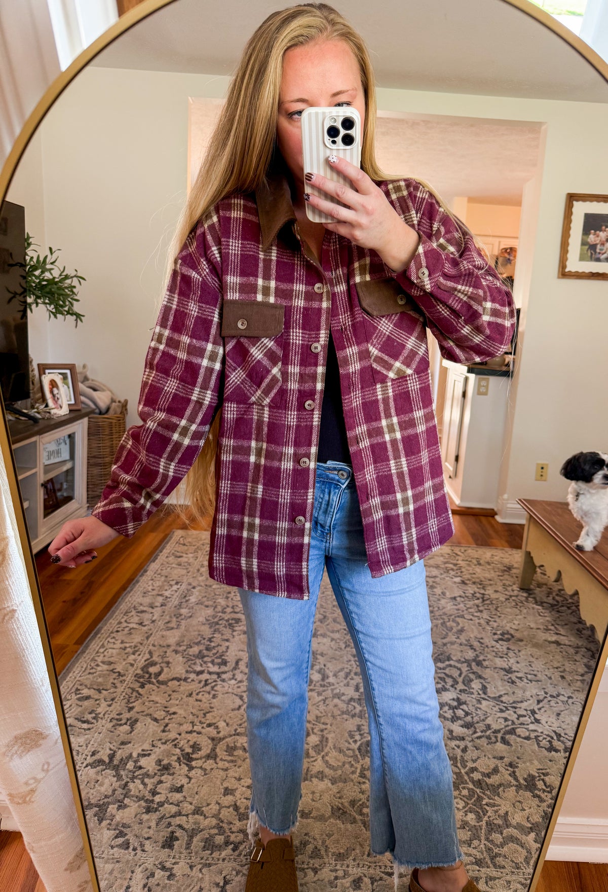 Backroad Burgundy Brushed Flannel Shacket