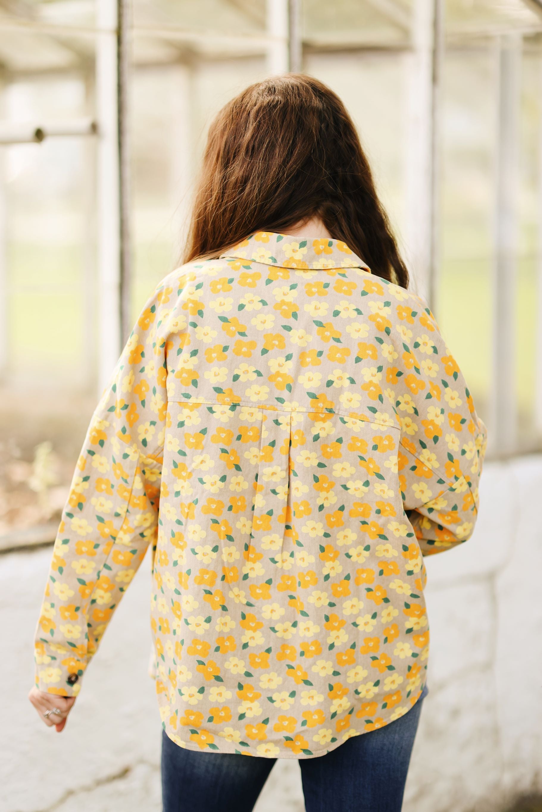 Daisy Delight Denim Button Up