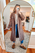 Espresso Days Elbow Patch Button Down Shacket