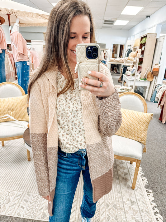 Winter Whispers Waffle Knit Cardigan