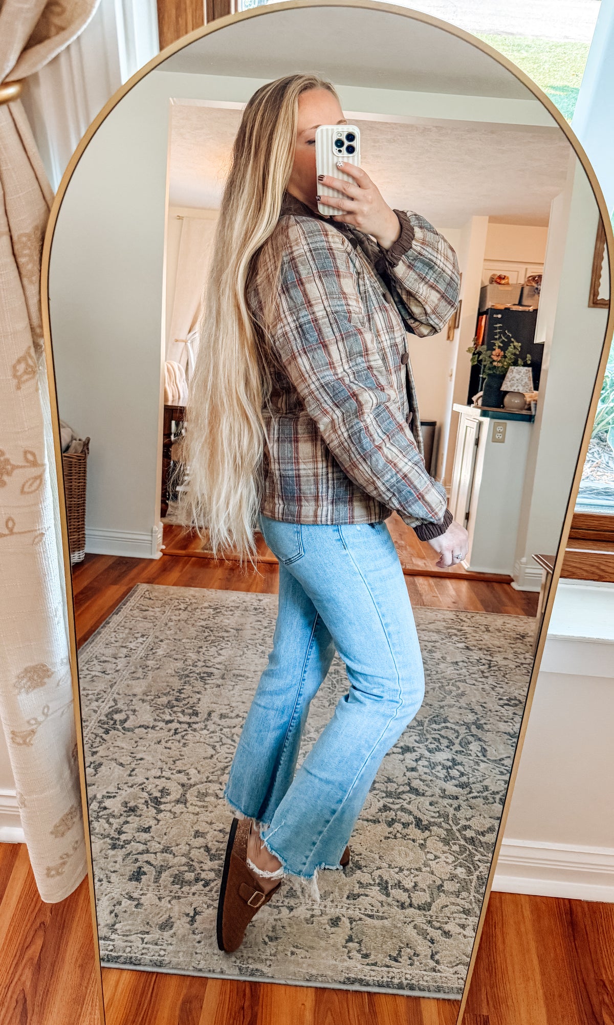 Cozy Check Quilted Puffer Jacket (S-XL)