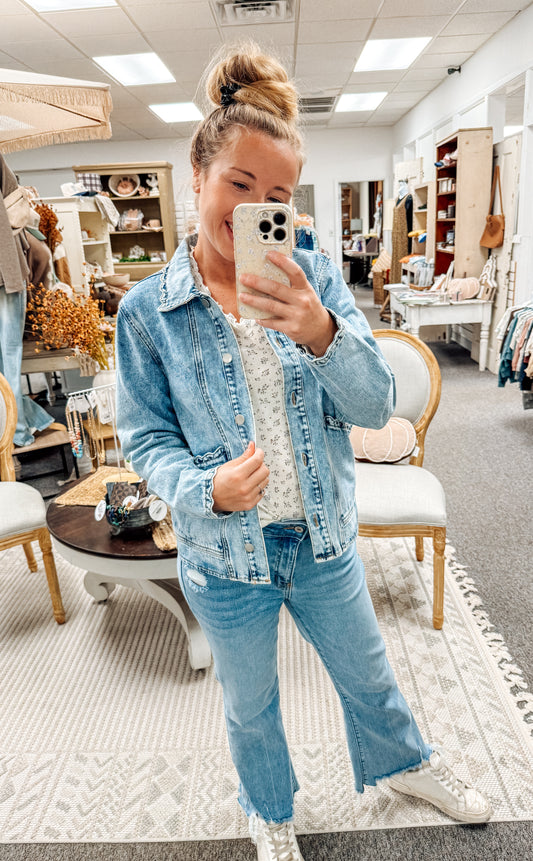 Layered with Scallops Denim Jacket (S-XL)