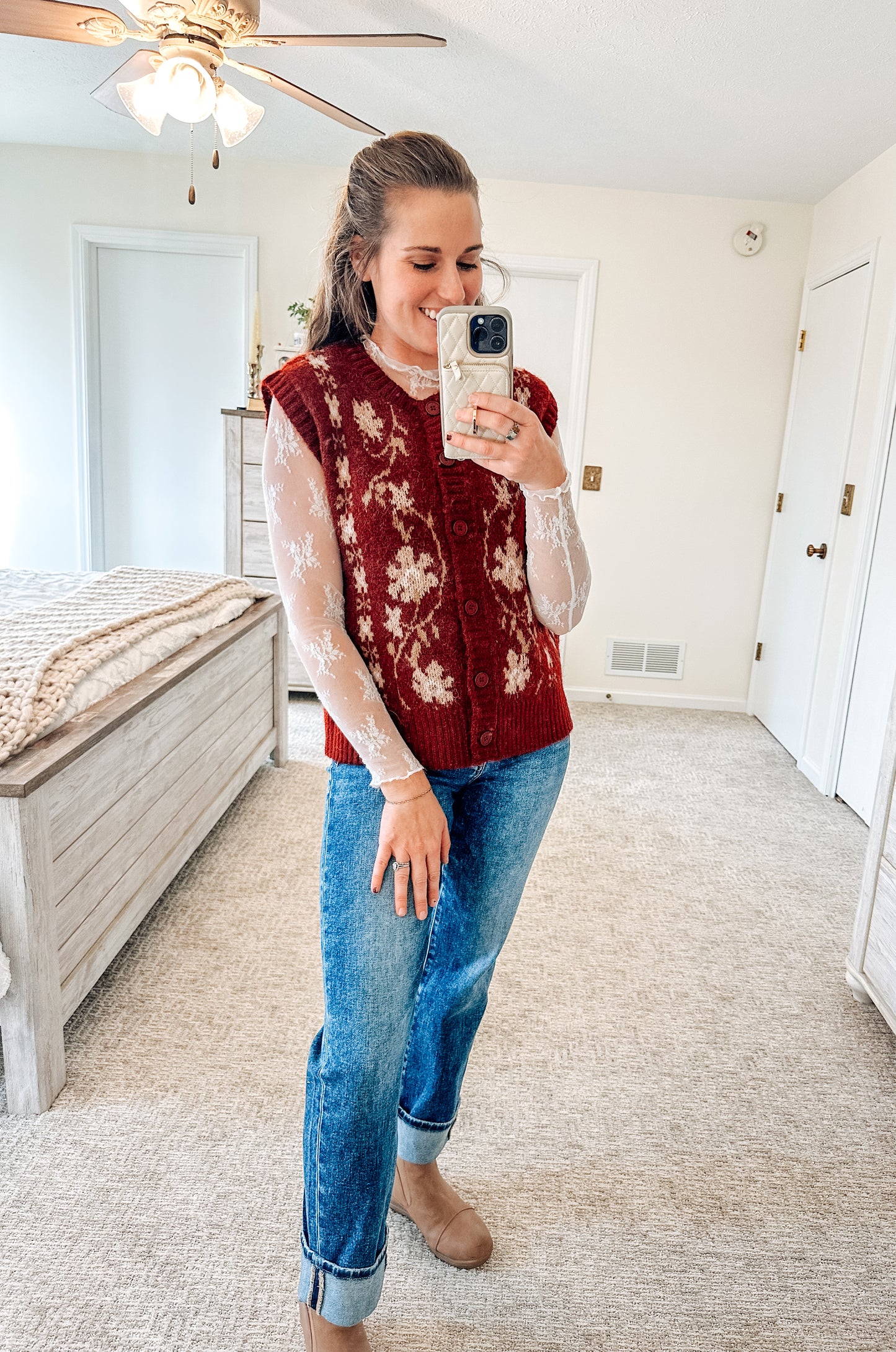 Sweet Stitch Floral Vest