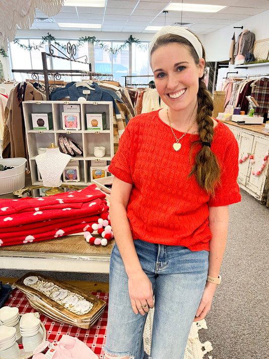 Red Delicious Textured Top (S-XL)