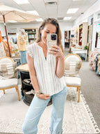 Blooming Lines Ruffle Sleeve Blouse (S-3X)