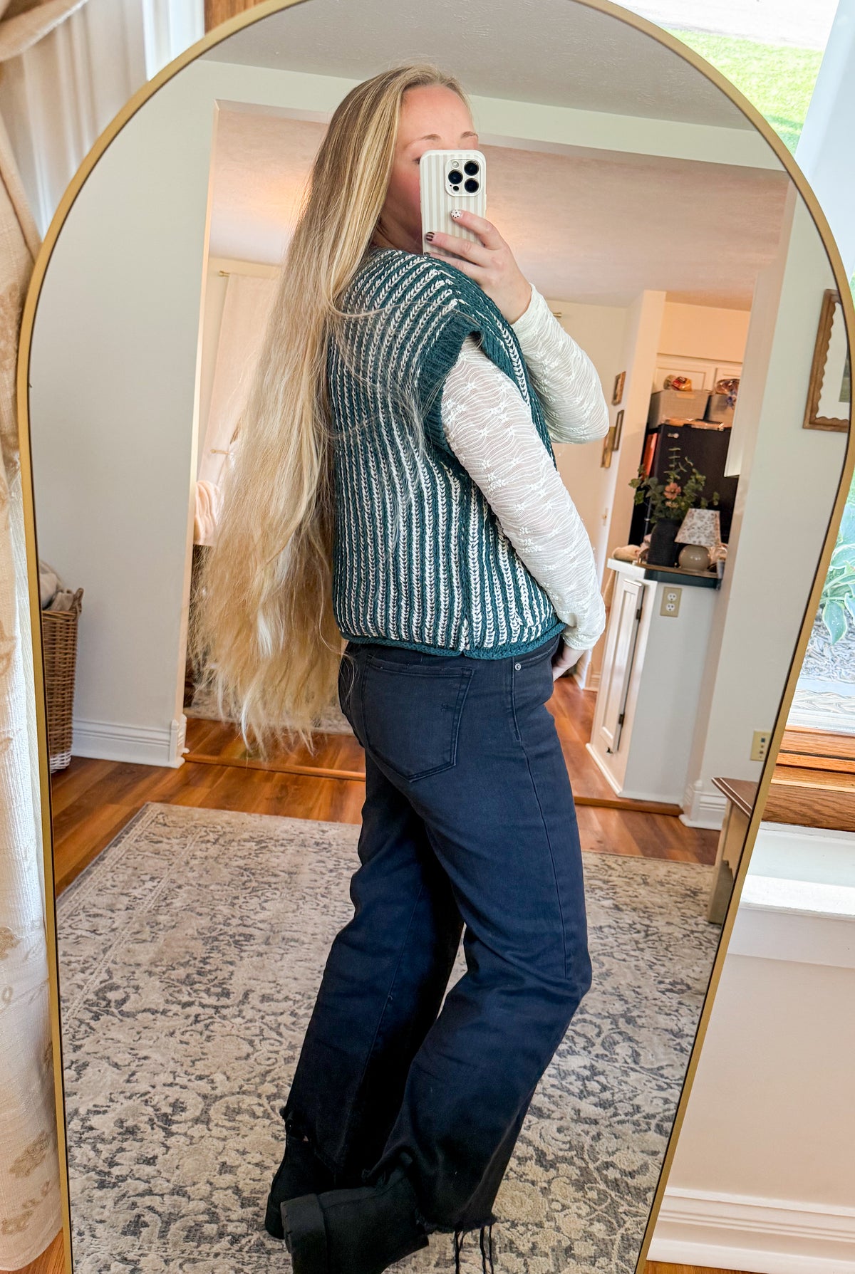 Oatmeal Cream Ribbed Knit Sweater Cardigan