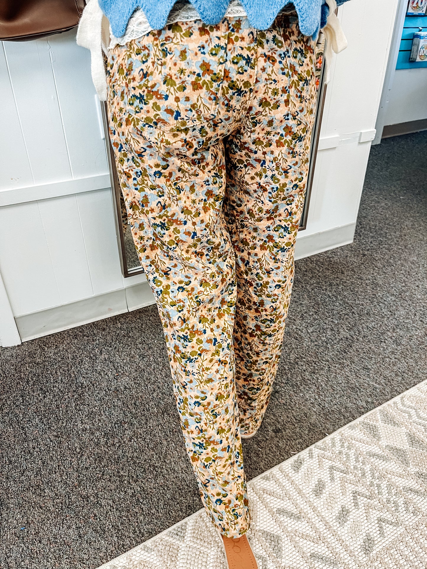 Lacie Floral Print Corduroy Pants