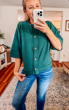 Tammy Textured Waffle Button Up (2 Colors)