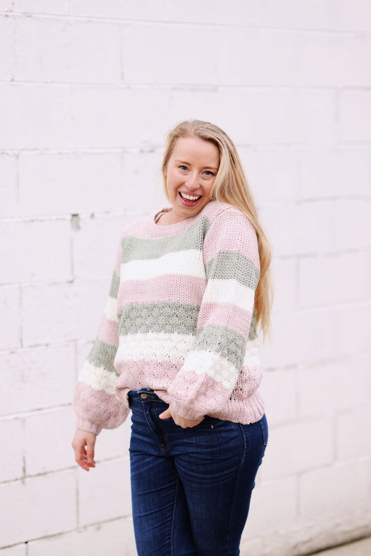 Easy Going Textured Stripe Sweater (S-XL)