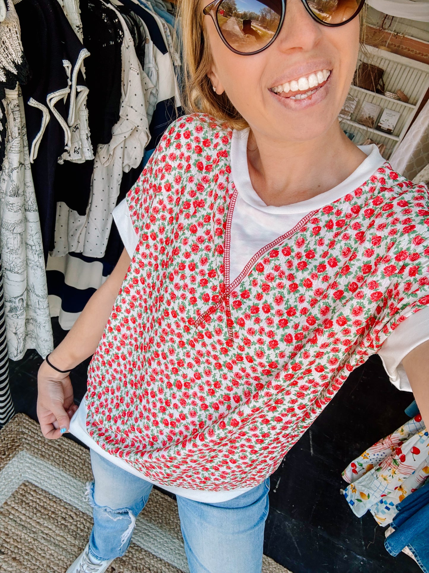 Ruby Floral Top (S-XL)
