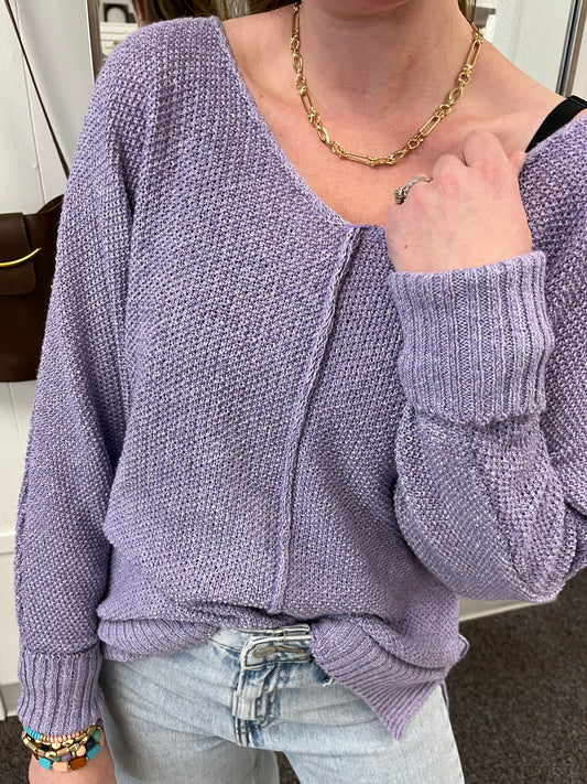 Lavender Breeze Hi-Low Sweater