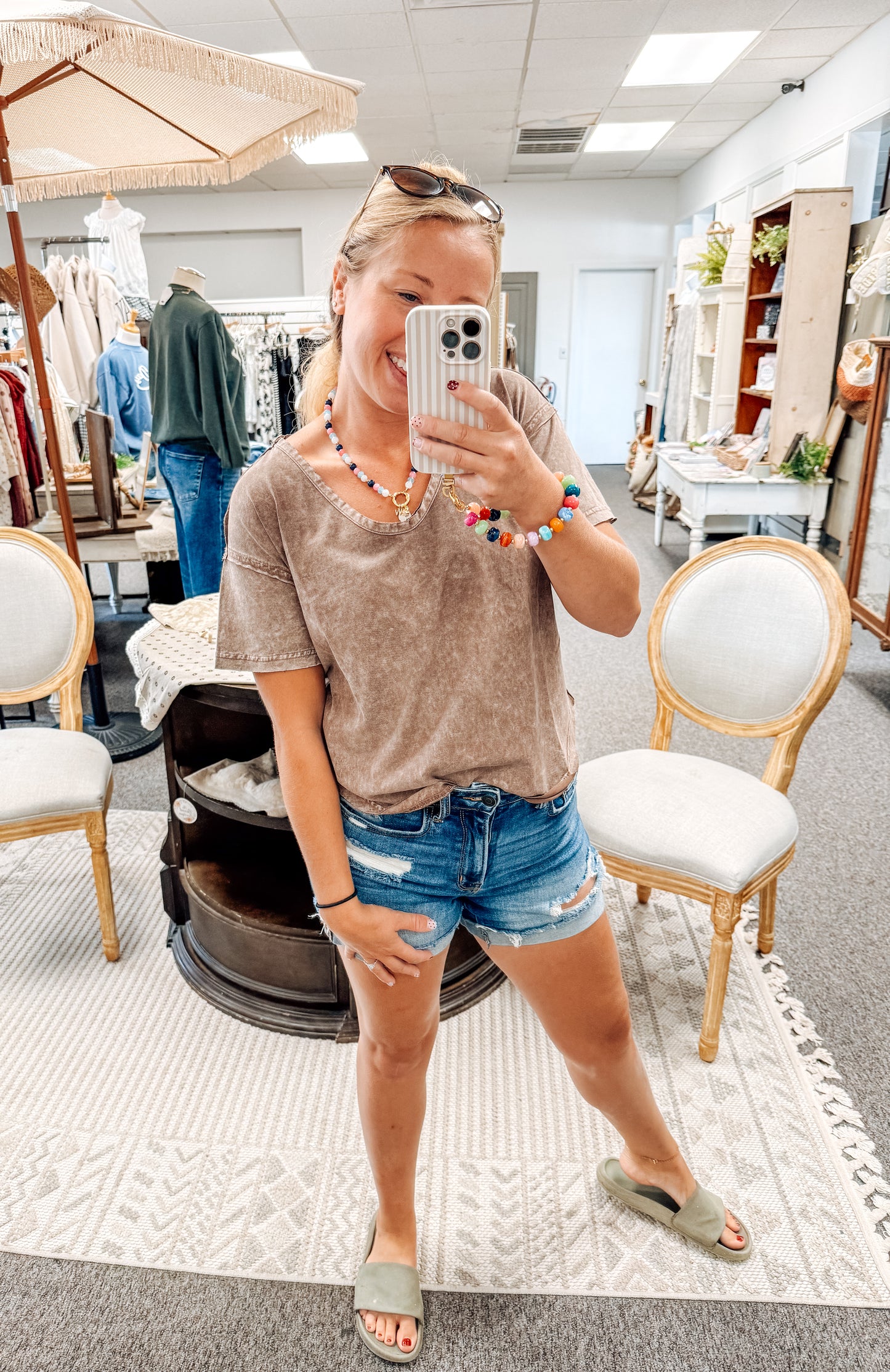 The Sweet Simplicity Raw Edge Knit Top-Cocoa