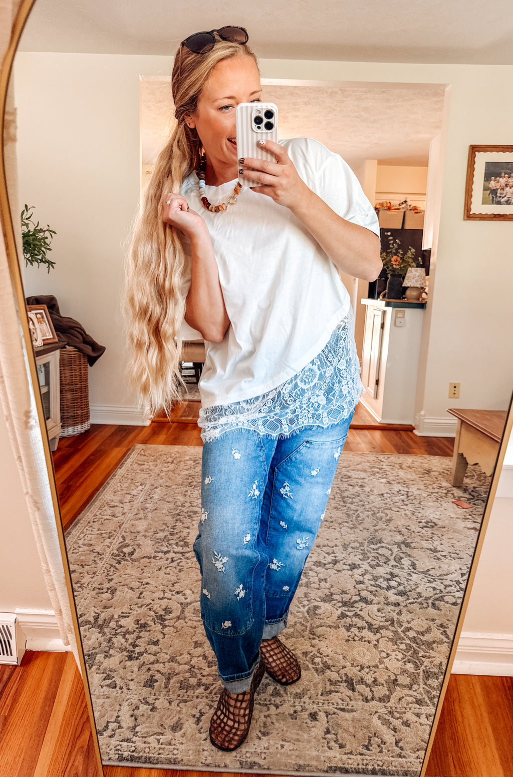 Trendy Moment Lace Tee (S-XL)