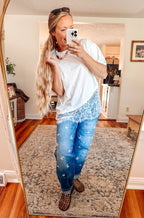 Trendy Moment Lace Tee (S-XL)