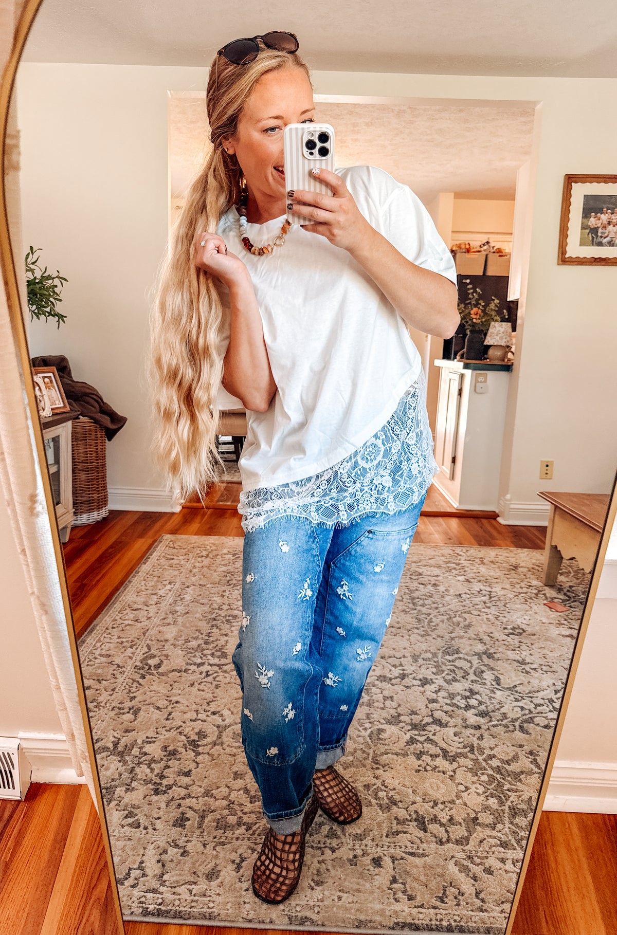 Trendy Moment Lace Tee (S-XL)