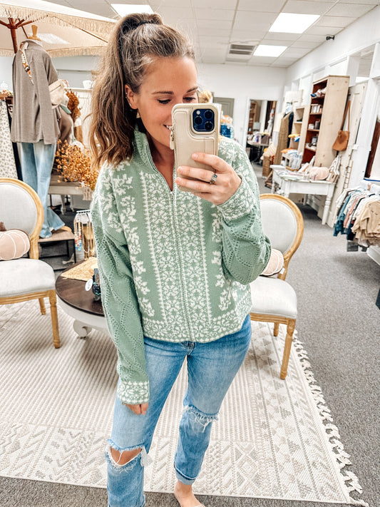 Mossy Maiden Floral Zip Up