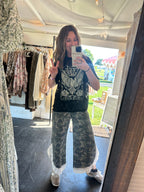Free Bird Graphic Sheer Lace Tee