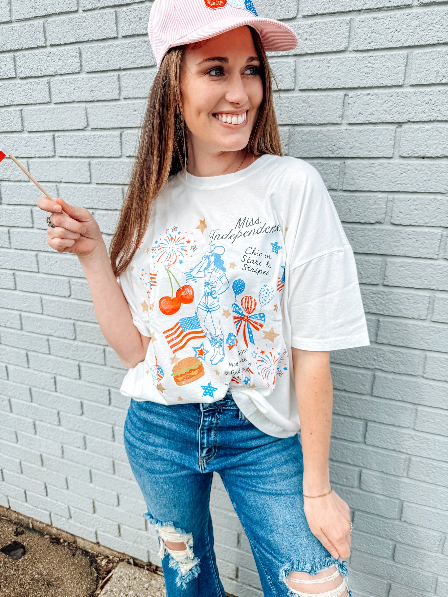 Miss Independence Short Sleeve Knit T-Shirt