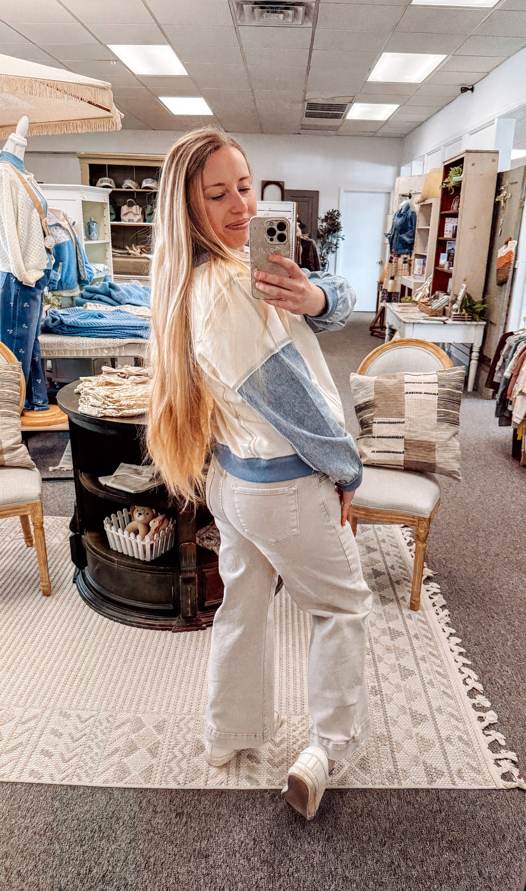 Soft Latte Wide Leg Denim