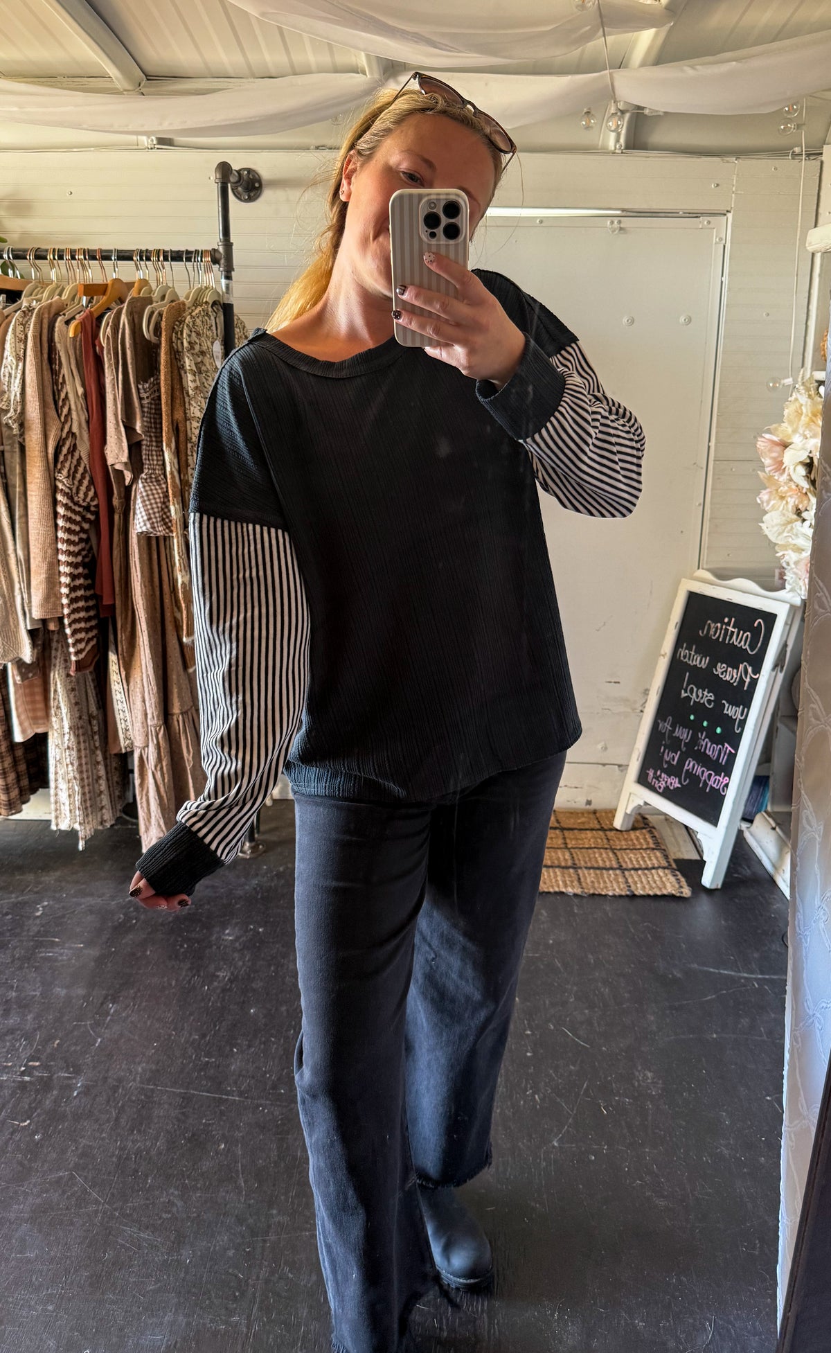 Sunday Stripe Ribbed Knit Top