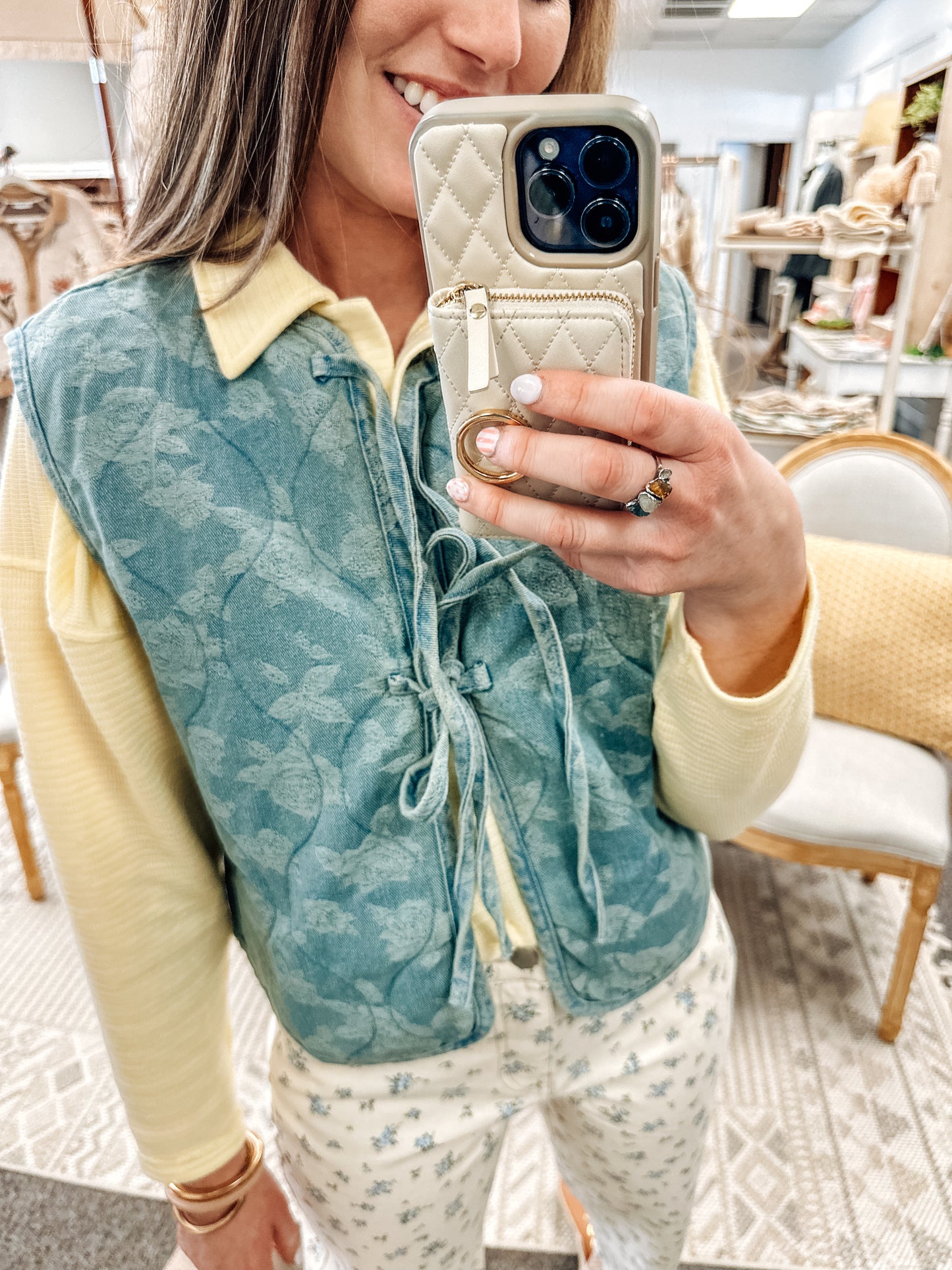 Covered in Roses Denim Vest