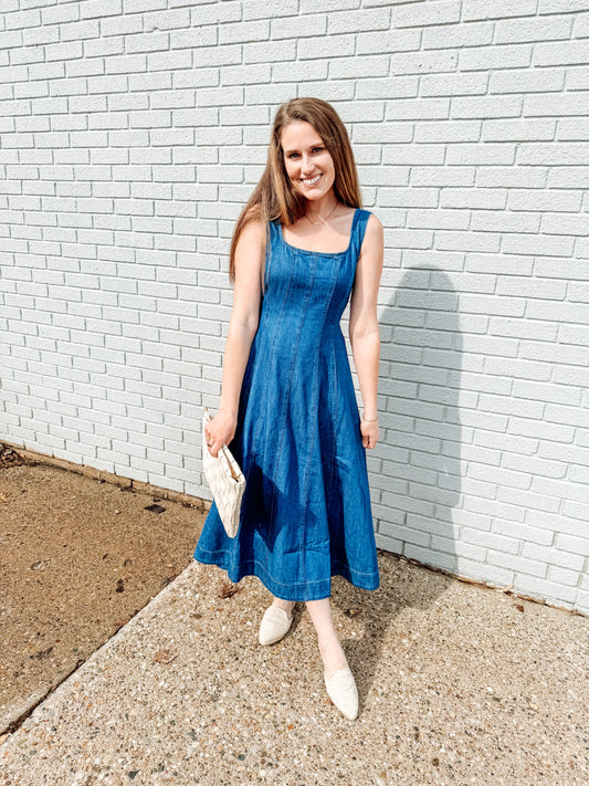 The Sloane Denim Midi Dress