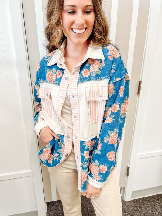 Transition to Florals Button Up (S-XL)