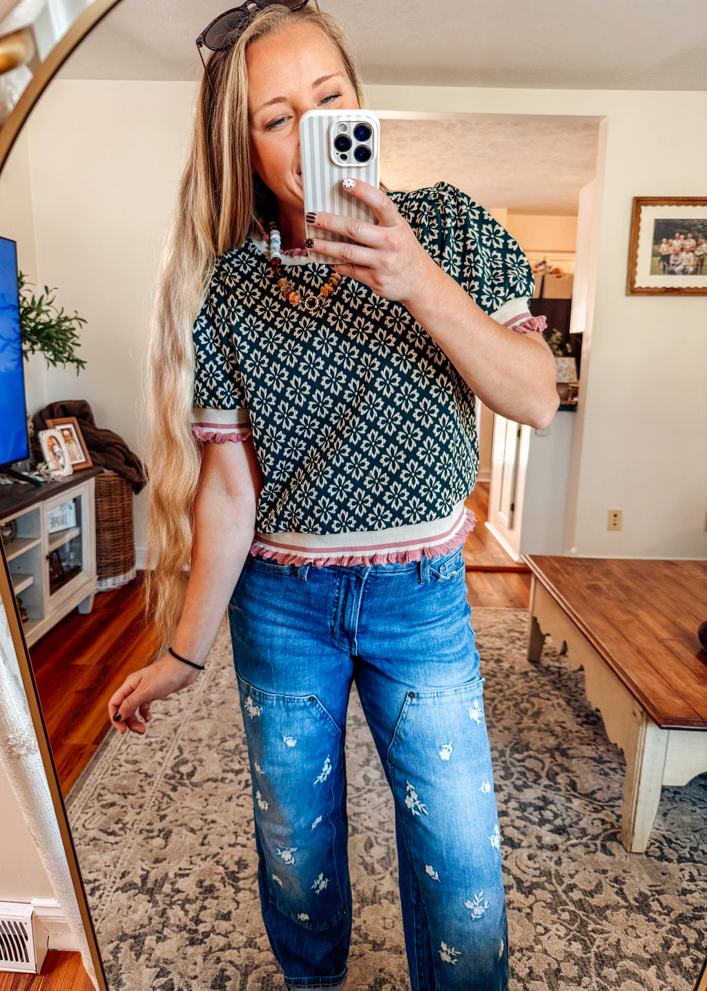 Petals & Patterns Short Sleeve Knit Top