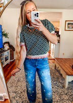 Petals & Patterns Short Sleeve Knit Top