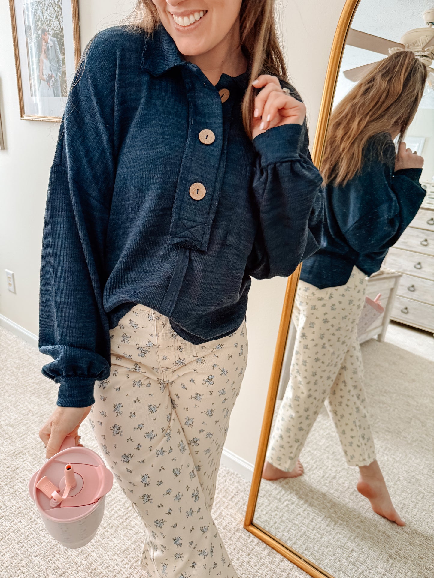 Into the Dark Collared Top