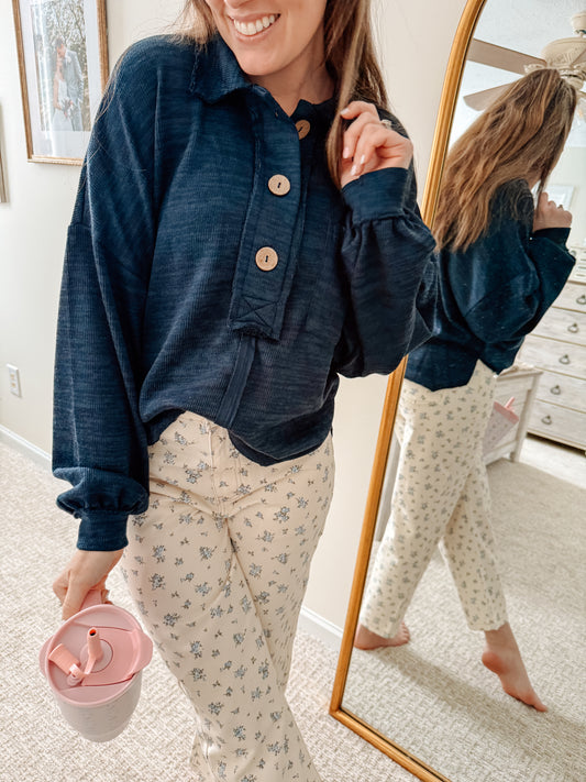 Into the Dark Collared Top