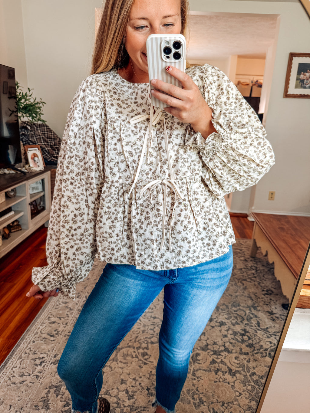 October Petals Peplum Blouse (S-XL)