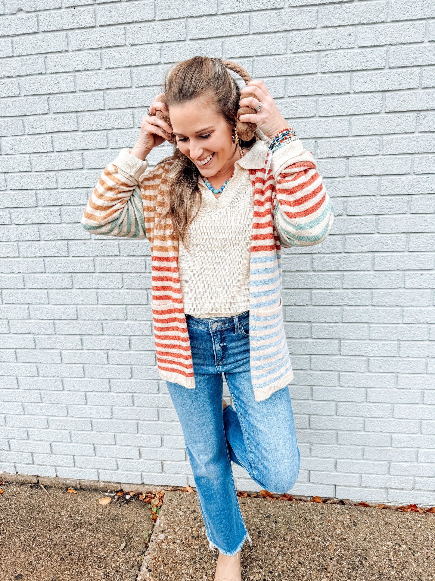 The Painted Path Striped Cardigan (S-XL)