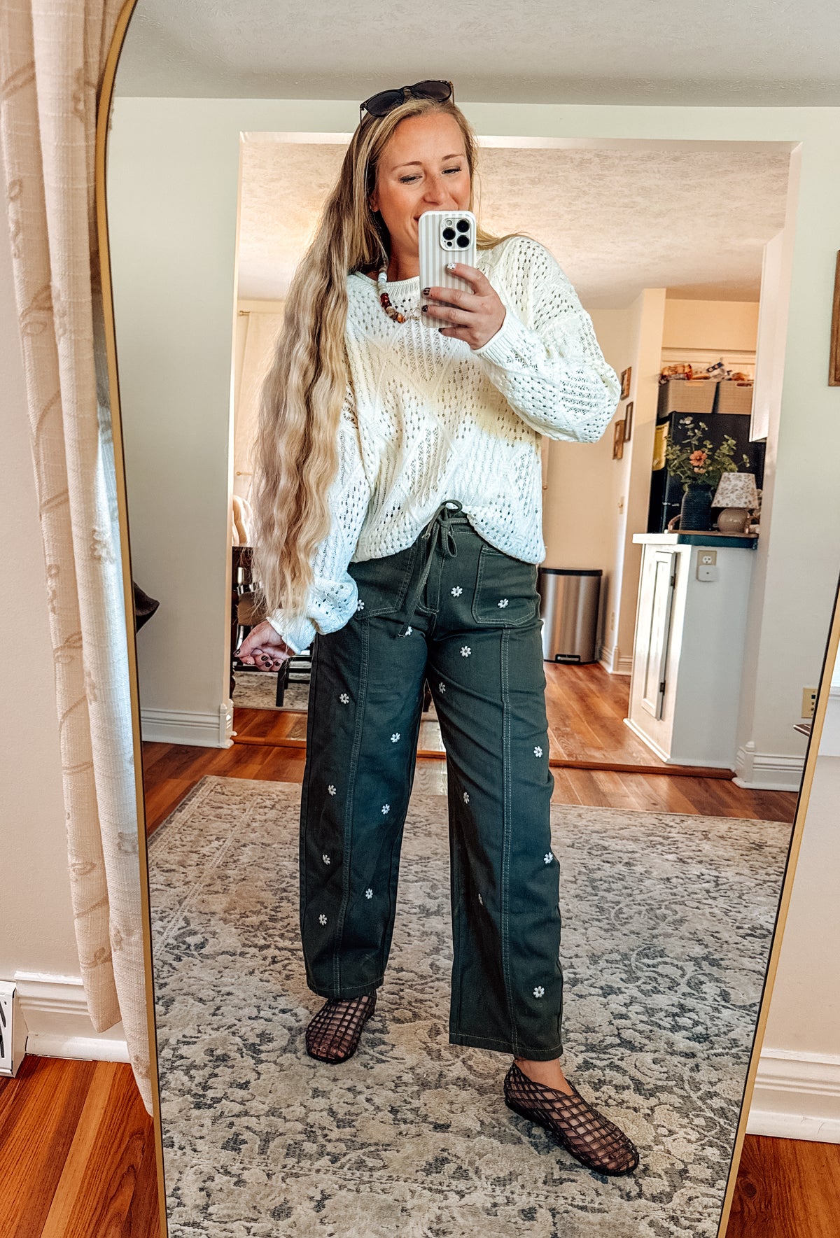 Fresh Picked Embroidered Floral Barrel Pants