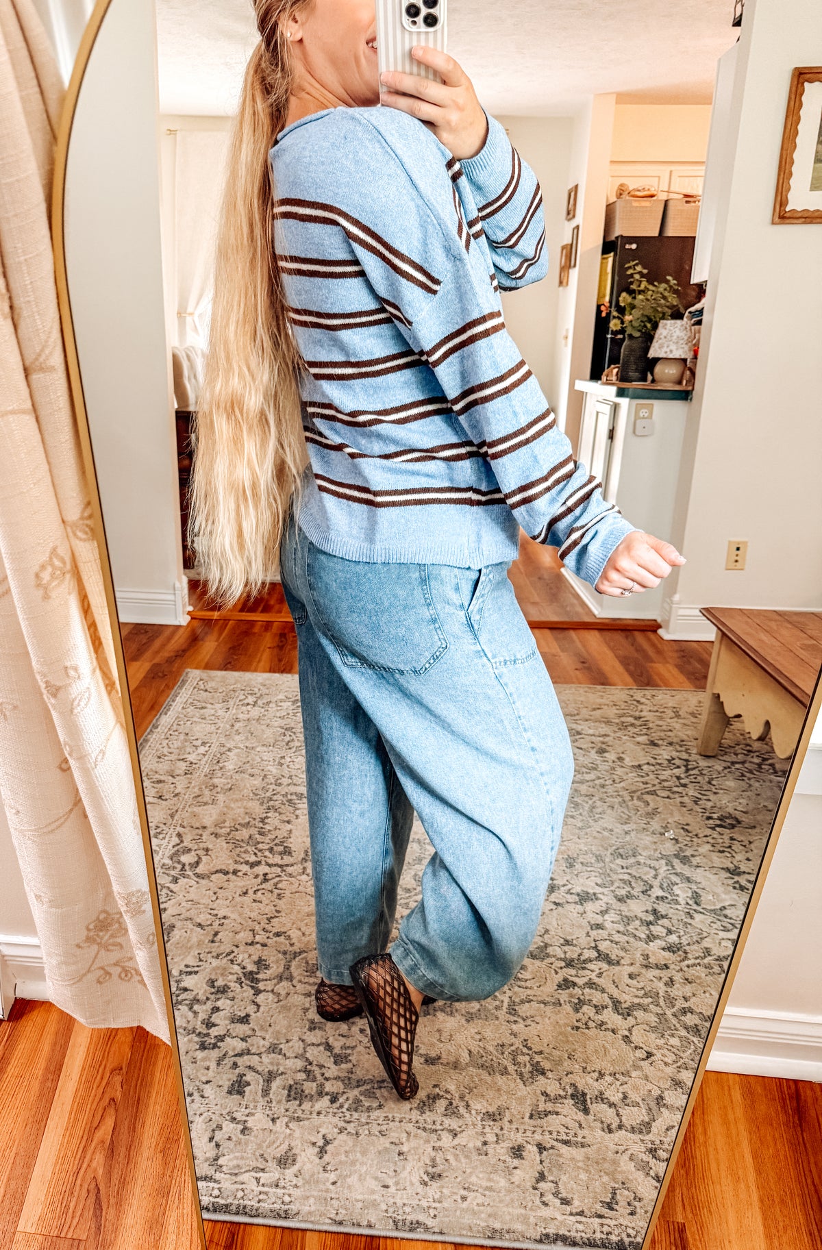 Cozy Weekend Stripe Button Knit Sweater