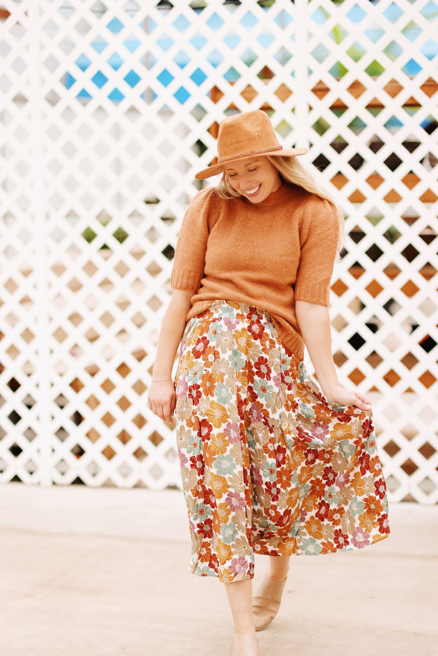 Fall Garden Harvest Midi Skirt (S-3X)