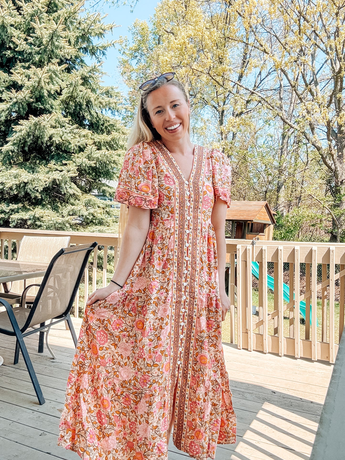 Vintage Boho Charm Midi Dress