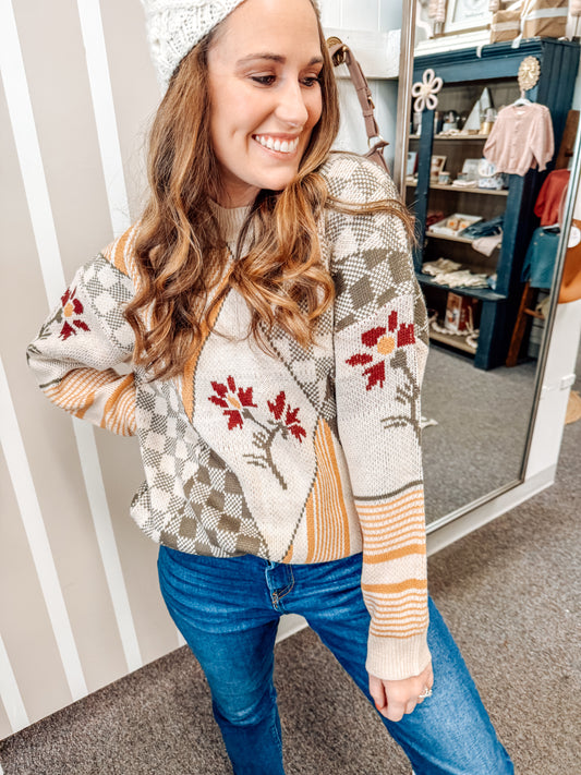 Patterned in Knit Sweater