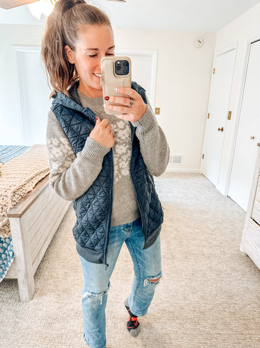Heritage Quilted Vest- Gun Metal (S-XL)