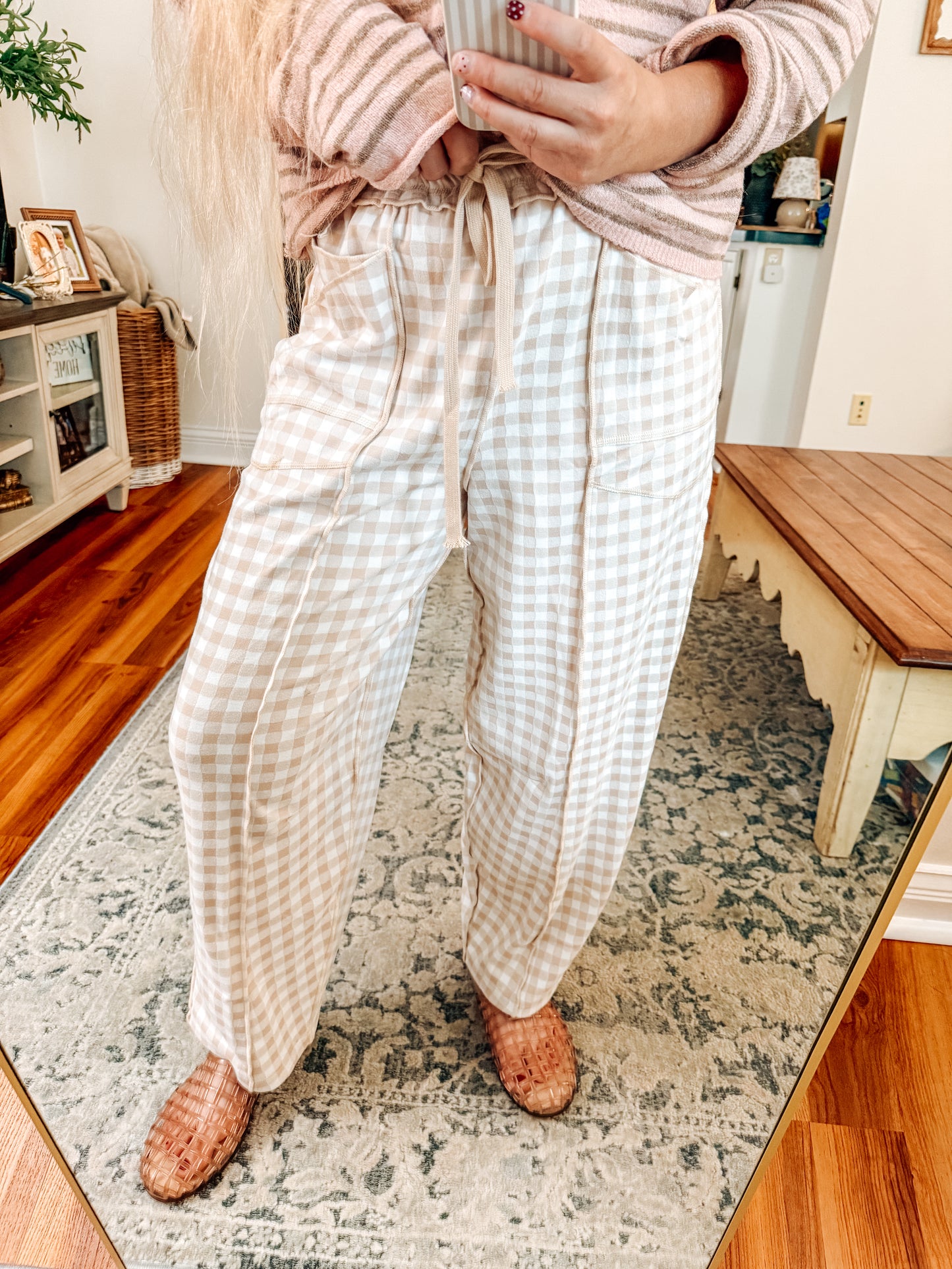 Cozy Contrast Brushed Barrel Knit Pants (S-XL) | 2 Colors