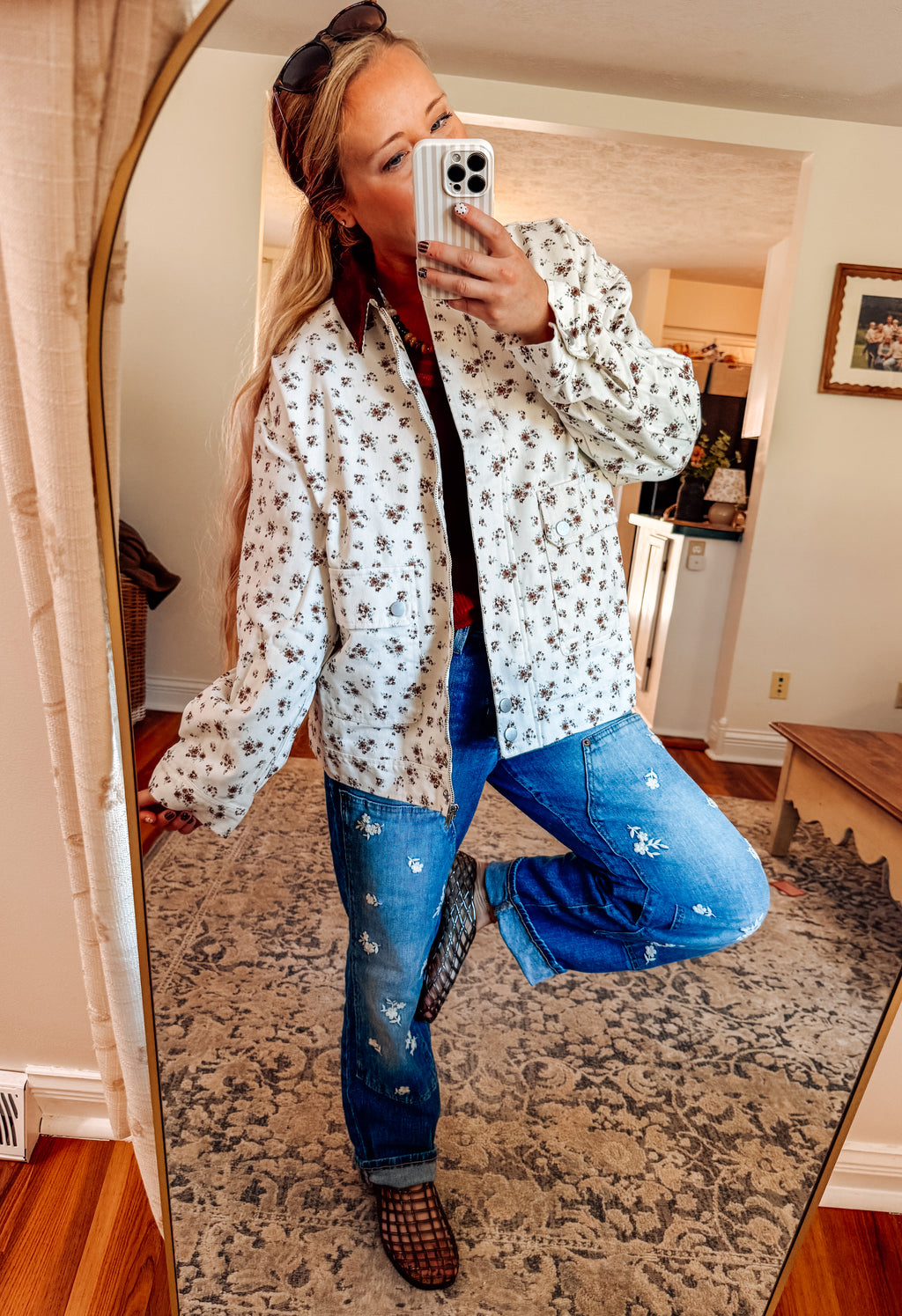 Mixed Up in Denim Corduroy Collar Jacket