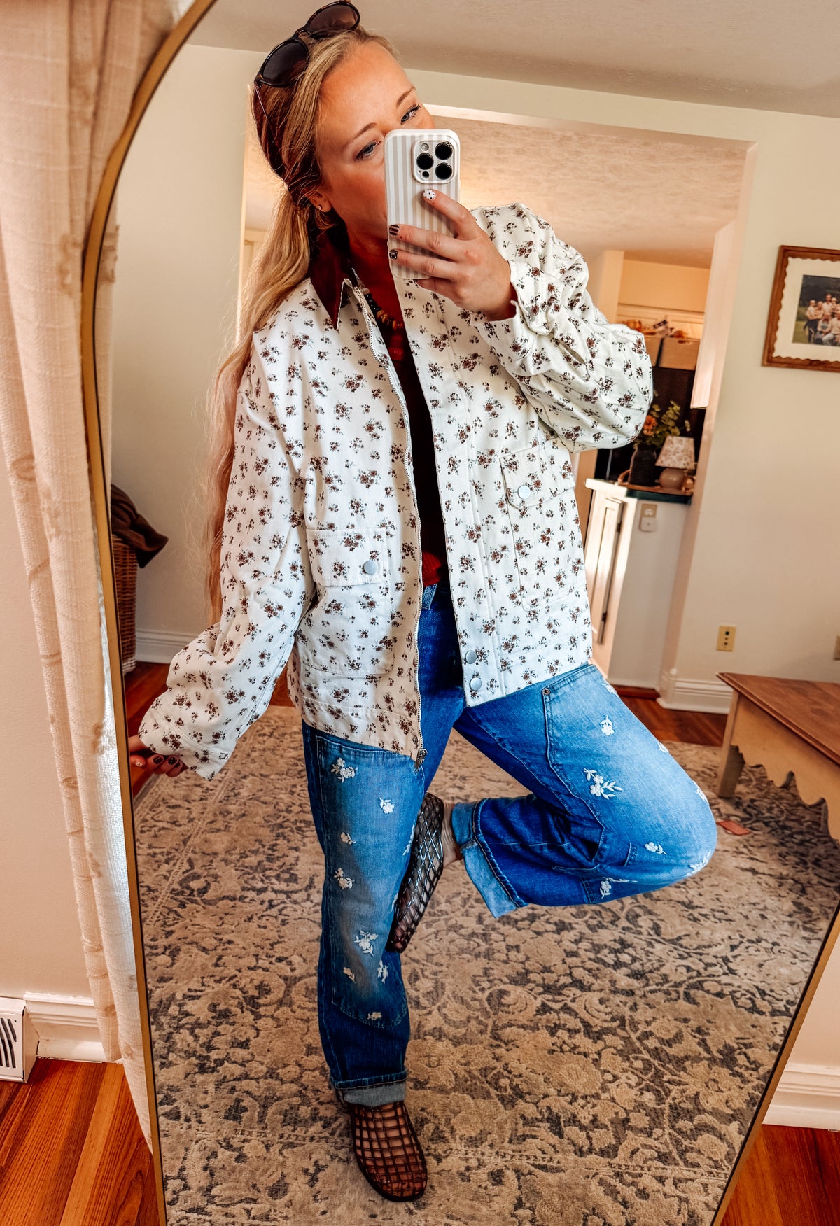 Mixed Up in Denim Corduroy Collar Jacket