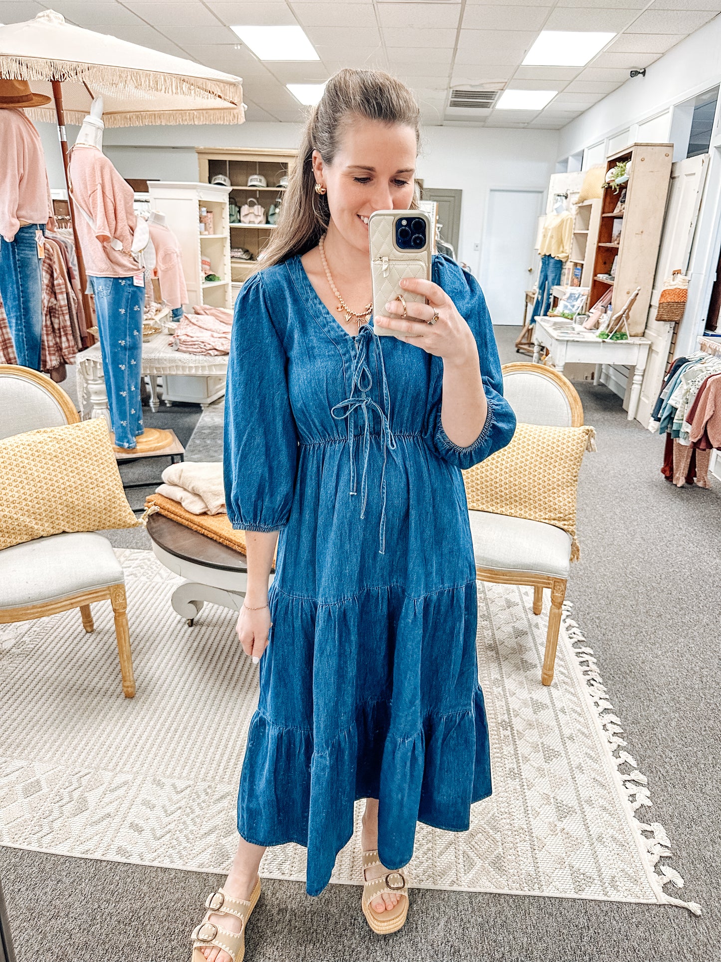 All American Tiered Denim Dress