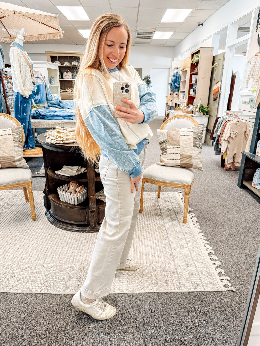 Soft Latte Wide Leg Denim