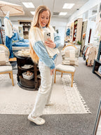 Soft Latte Wide Leg Denim