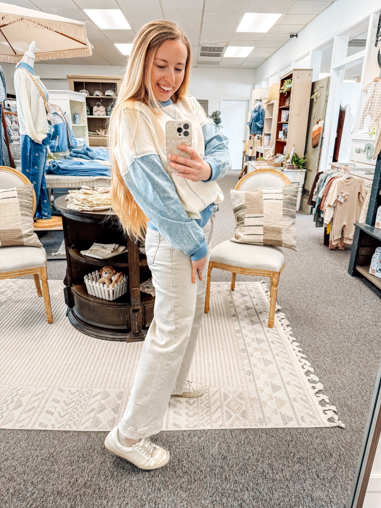 Soft Latte Wide Leg Denim