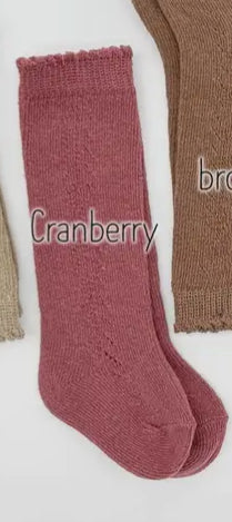French Lace Socks-Cranberry